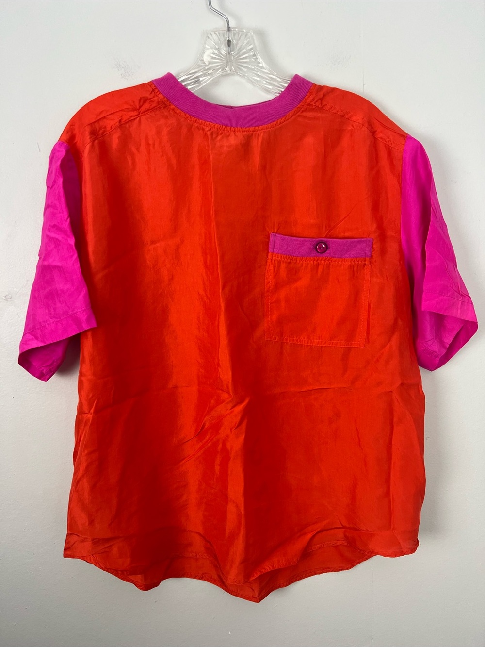 Vintage 100% Silk Color block Shirt